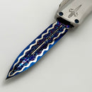 Marfione Custom Combat Troodon LT Gen III w/ Stainless Satin Handle & Blued Dragonskin San Mai Damascus D/E