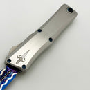 Marfione Custom Combat Troodon LT Gen III w/ Stainless Satin Handle & Blued Dragonskin San Mai Damascus D/E