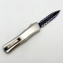 Marfione Custom Combat Troodon LT Gen III w/ Stainless Satin Handle & Blued Dragonskin San Mai Damascus D/E