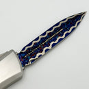 Marfione Custom Combat Troodon LT Gen III w/ Stainless Satin Handle & Blued Dragonskin San Mai Damascus D/E