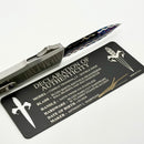Marfione Custom Combat Troodon LT Gen III w/ Stainless Satin Handle & Blued Dragonskin San Mai Damascus D/E