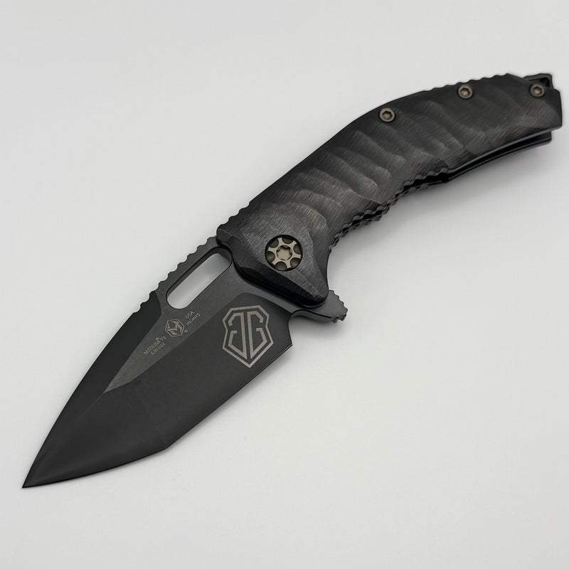 Heretic Knives Medusa M/A John Gray Collab w/ Roked DLC Handles w/ Bronze Hardware & DLC Tanto