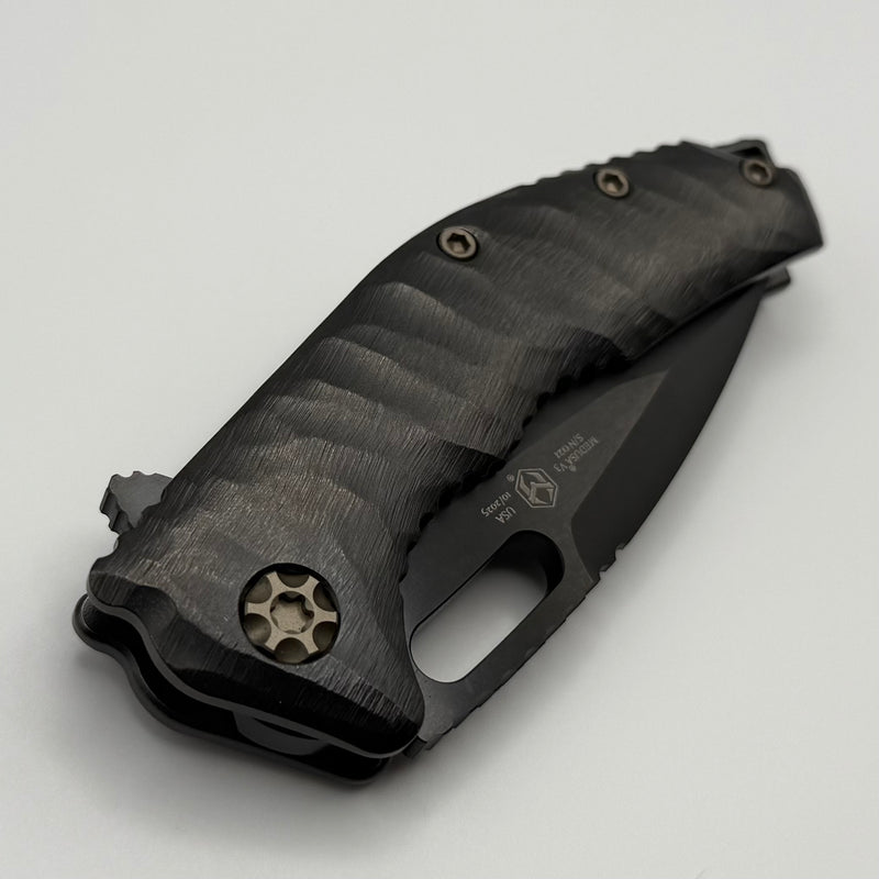 Heretic Knives Medusa M/A John Gray Collab w/ Roked DLC Handles w/ Bronze Hardware & DLC Tanto