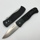 Pro-Tech Emerson CQC7 Auto Left Hand Textured Black Handle w/ Stonewash 20CV E7A05-LH-20CV