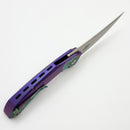Reate Knives Velocity Tashi Bharucha Bead Blast Titanium Handles w/ ZircuTi Inlays & Hand Satin Elmax (In House Modified)