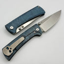 Chaves Knives RCK9 Blue Half Rocked Titanium & M390