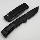 Chaves Pro-Tech Redencion 229 Auto w/ Black Crosshatch Distressed Handle & DLC Blackwash Tanto S35VN