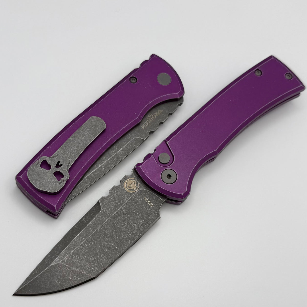 Chaves Pro-Tech Redencion 229 Auto w/ Battleworn Purple Handle & Tanto