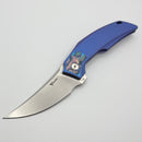 Reate Knives Velocity Tashi Bharucha Bead Blast Titanium Handles w/ ZircuTi Inlays & Hand Satin Elmax (In House Modified)