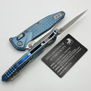Marfione Select Microtech Socom Ram-Lok Ice Blue Titanium Frag Handles w/ Blue Accents & Spear Point Stonewash M390MK 160RL-10FRSMS7