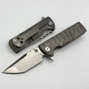 Chaves Knives T.A.K Ambidextrous Knife Tanto M390 & Full Rocked Titanium Integral Handle
