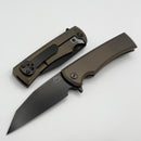 Chaves Knives Street Sangre Flipper PVD Chisel w/ Bronze Titanium Integral Handle