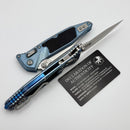 Marfione Select Microtech Socom Ram-Lok Ice Blue Titanium Texture Inlaid Handles w/ Blue Accents & Spear Point Stonewash M390MK 160RL-10SMS7