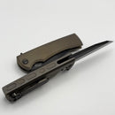 Chaves Knives Street Sangre Flipper PVD Chisel w/ Bronze Titanium Integral Handle