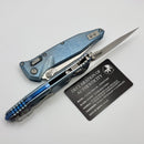 Marfione Select Microtech Socom Ram-Lok Ice Blue Titanium Slab Side Handles w/ Blue Accents & Spear Point Stonewash M390MK 160RLS-10SMS7