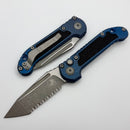 Microtech Knives LUDT Gen III Apocalyptic Tanto Antique Blue Titanium Inlay Handles & Full Serrated Apocalyptic M390MK 1136-12APMS4