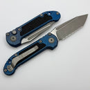 Microtech Knives LUDT Gen III Apocalyptic Tanto Antique Blue Titanium Inlay Handles & Full Serrated Apocalyptic M390MK 1136-12APMS4
