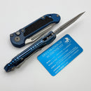 Microtech Knives LUDT Gen III Apocalyptic Tanto Antique Blue Titanium Inlay Handles & Full Serrated Apocalyptic M390MK 1136-12APMS4
