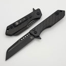 Heretic Knives M/A Jinn Flipper w/ Carbon Fiber Handles & DLC MagnaCut H213-6A-CF