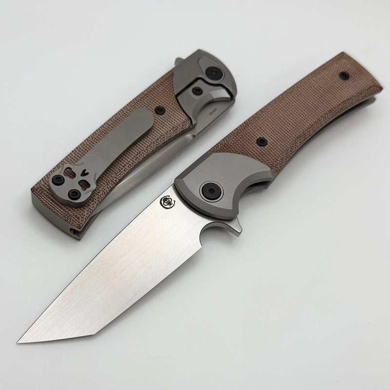 Chaves Knives Street Liberation Flipper El Chicano w/ Titanium Integral Micarta Inlaid Handle & Chisel Tanto M390