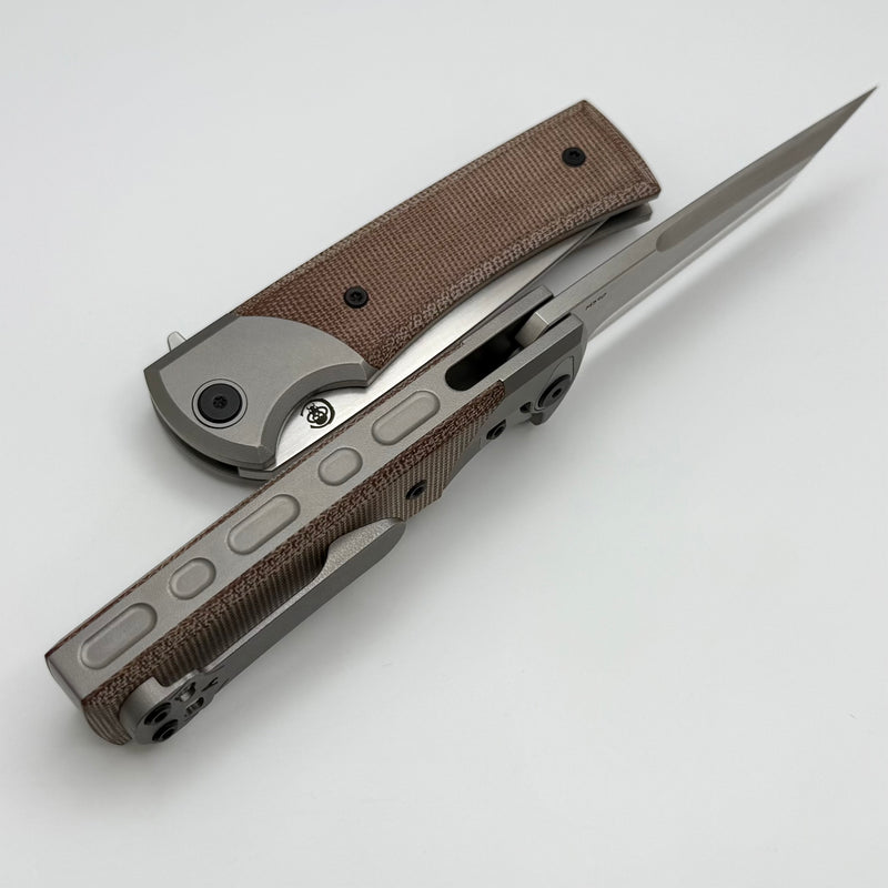 Chaves Knives Street Liberation Flipper El Chicano w/ Titanium Integral Micarta Inlaid Handle & Chisel Tanto M390