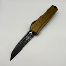 Factory Blem Microtech Cypher II Black Tactical Partial Serrated w/ Tan Handle S/E 1241-2TA