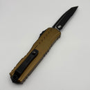 Factory Blem Microtech Cypher II Black Tactical Partial Serrated w/ Tan Handle S/E 1241-2TA