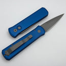 Pro-Tech Godson Blue Aluminum Handles & Bead Blast 154-CM Blade 720-BLUE