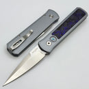 Pro-Tech Godson w/ Violet Marble Carbon Fiber Inlaid Handle & Satin 20CV Blade BSW25.Godson.2