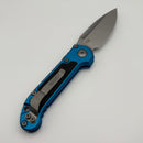 Grenade Blem Microtech Knives LUDT Gen III Stonewash Drop Point w/ Blue Handle 1135-10BL