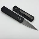 Pro-Tech Godson Left Handed Black Aluminum Handles & Bead Blast 154-CM Blade 720-LH