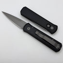 Pro-Tech Godson Left Handed Black Aluminum Handles & Bead Blast 154-CM Blade 720-LH