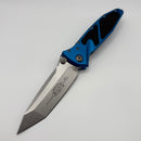 Grenade Blem Microtech Socom Elite T/E Manual Blue Handles w/ Stonewash Tanto 161-10BL