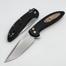Pro-Tech Cambria Manual Black Aluminum Handles w/ Maple Burl Inlay & Stonewash MagnaCut BSW25.Cambria.1