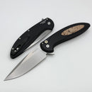 Pro-Tech Cambria Manual Black Aluminum Handles w/ Maple Burl Inlay & Stonewash MagnaCut BSW25.Cambria.1 Prototype