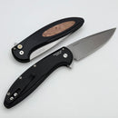 Pro-Tech Cambria Manual Black Aluminum Handles w/ Maple Burl Inlay & Stonewash MagnaCut BSW25.Cambria.1