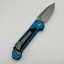 Grenade Blem Microtech Knives LUDT Gen III Stonewash Drop Point w/ Blue Handle 1135-10BL