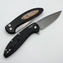 Pro-Tech Cambria Manual Black Aluminum Handles w/ Maple Burl Inlay & Stonewash MagnaCut BSW25.Cambria.1 Prototype
