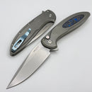 Pro-Tech Cambria Custom Manual 17-4 Steel Handles w/ Blue TechnoCarbon Inlay & Stonewash MagnaCut 2025 Custom 013