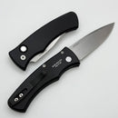 Pro-Tech Duke Black Aluminum Handle w/ Pearl Button & Stonewash MagnaCut BSW25.Duke.1