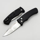 Pro-Tech Duke Custom Black Aluminum Handle & Polished Mike Irie Compound Ground 154CM Blade 2025 Custom 003