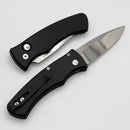 Pro-Tech Duke Custom Black Aluminum Handle & Polished Mike Irie Compound Ground 154CM Blade 2025 Custom 003