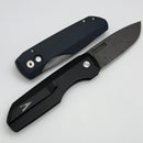 Pro-Tech Vero Designs Synapse Auto w/ Blue Linen Micarta/Aluminum Handle & Nichols Virus Damascus