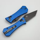 Aux Mfg Coffin Crossbar w/ Blue Aluminum Handles & Smoke PVD Tanto 14C28N Blade
