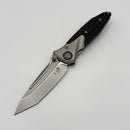 Pre-Owned Microtech Knives Socom Bravo Mini Tanto Bead Blast Standard w/ Blue Ti Pivot Collars & Carbon Fiber Scales 261M-7CFTI