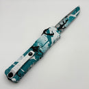 Pre-Owned Microtech Knives Combat Troodon Gen III S/E Turquoise/White-Black Splatter Signature Series 1143-1TQWHBKSPLS
