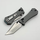 Aux Mfg Coffin Crossbar w/ Gray G-10 Handles & Tanto 14C28N Blade