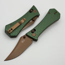 Aux Mfg Coffin Crossbar w/ Green Aluminum Handles & Rose Gold PVD Bowie 14C28N Blade
