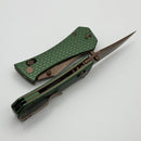 Aux Mfg Coffin Crossbar w/ Green Aluminum Handles & Rose Gold PVD Bowie 14C28N Blade