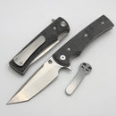 Chaves Knives Liberation Street Flipper w/ Black Micarta & Tanto Elmax - Blue Label